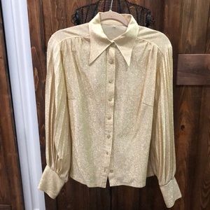 SOLD: Beautiful vintage gold glitter blouse